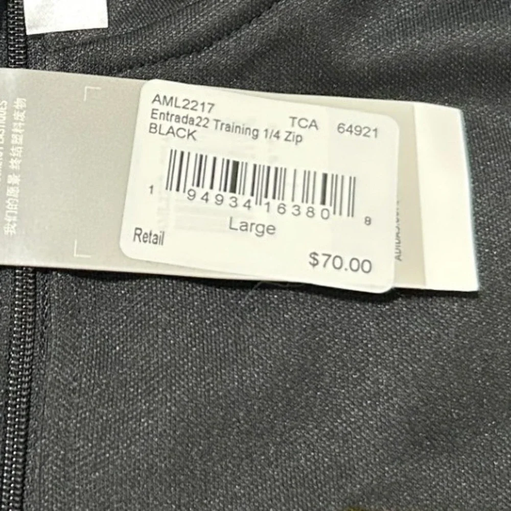 Adidas ECU East Carolina University Entrada 22 Training 1/4 Zip Black Mens L NWT